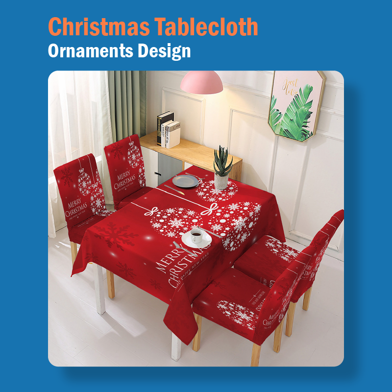 Absorbent Christmas Printed Tablecloth And Chair Cover