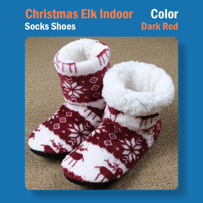 Christmas Elk Indoor Socks Shoes