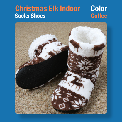 Christmas Elk Indoor Socks Shoes