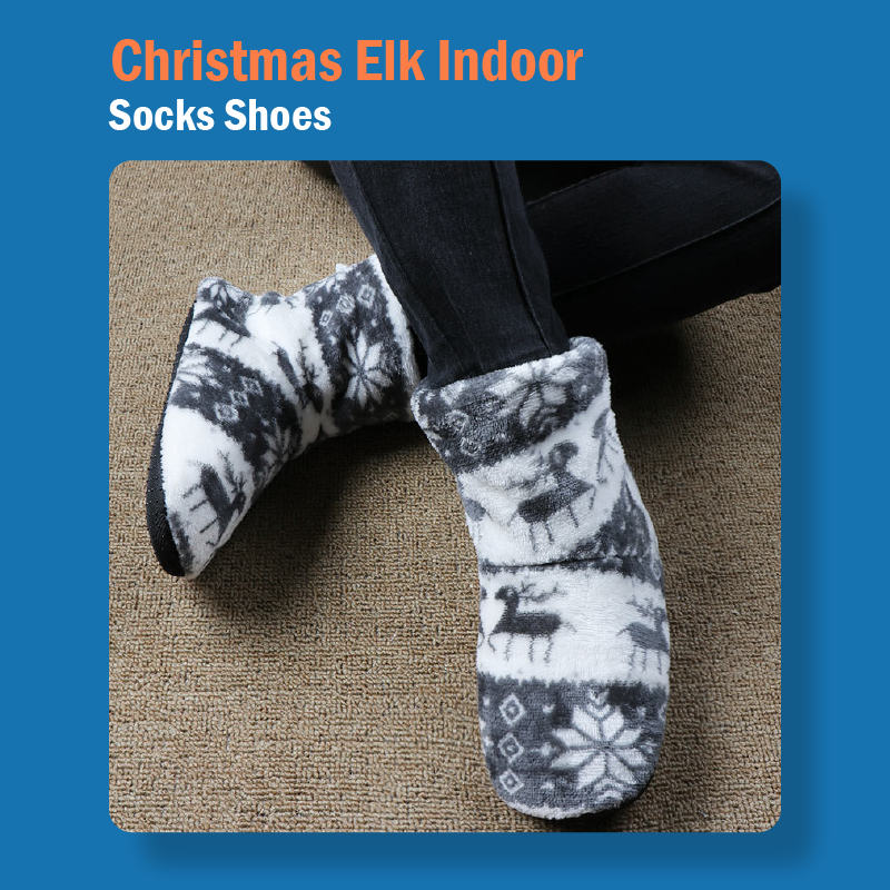 Christmas Elk Indoor Socks Shoes