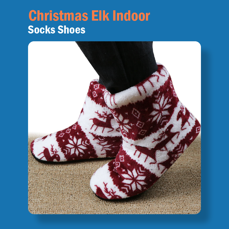 Christmas Elk Indoor Socks Shoes