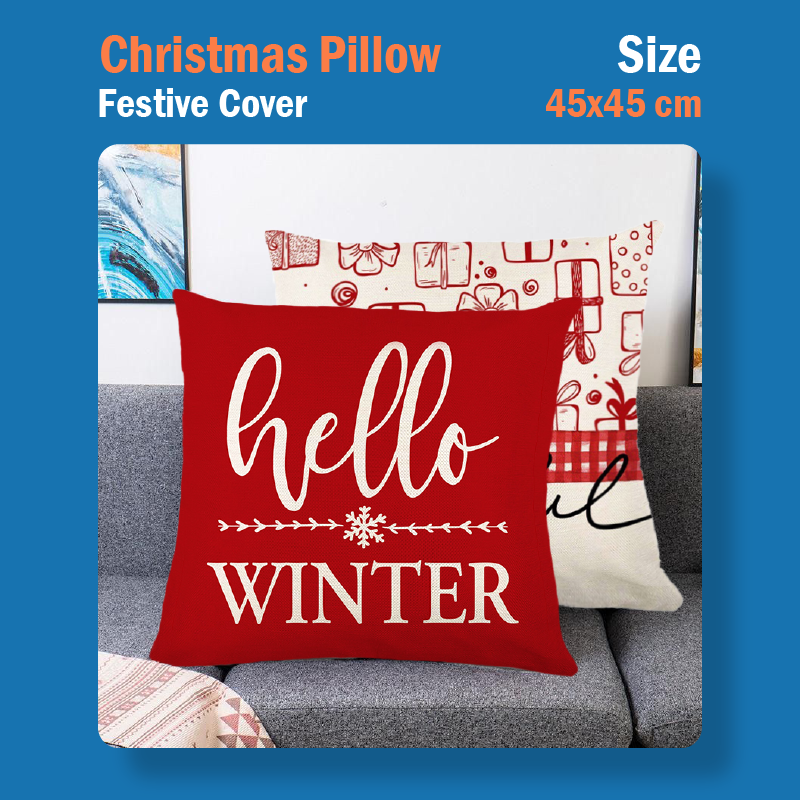 Christmas Pillow Festive Cover